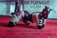 Flyer for the Kinbaku Lounge (Denmark) Playnight, 2018
